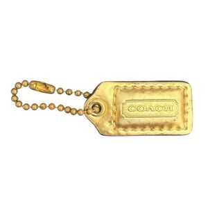 Coach Metallic Gold Keychain Tag Charm Fob